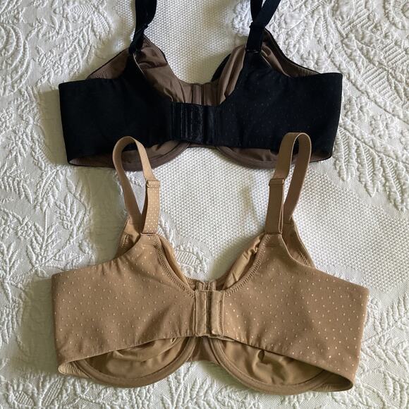 Wacoal Lot of 2 Bras 36G Bra 857303 Back Appeal Minimizer black & nude - Picture 3 of 15